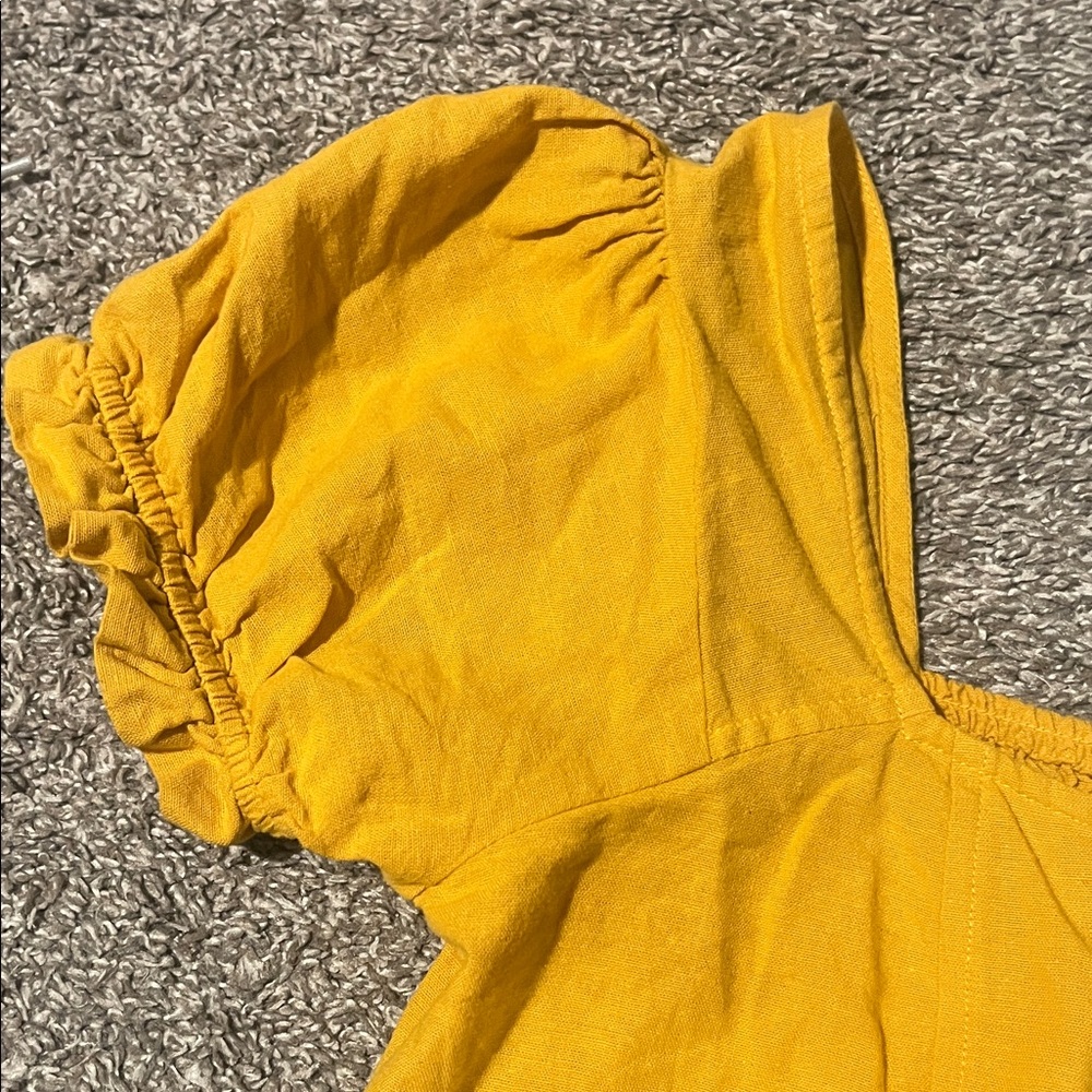 Abound Mustard Puff Sleeve Blouse - Picture 3 of 5